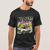 Kein Skelett-Muskel-Auto Retro-Streetwear-T-Shirt 