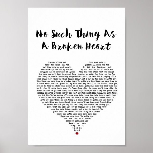 Kein solches Ding wie ein gebrochenes Herz weißes  Poster (Vorne)