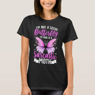 Kein sozialer Schmetterling - sarkastischer Moth-S T-Shirt