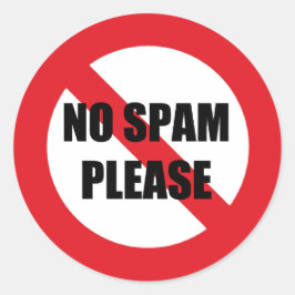 Kein SPAM bitte Runder Aufkleber