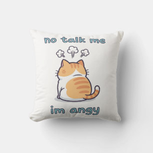 Kein Sprechen Ich bin Angy Cat Meme   Niedlich Kaw Kissen