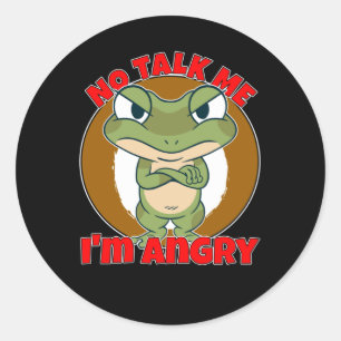 Kein Sprechen Ich bin wütend Frog Runder Aufkleber