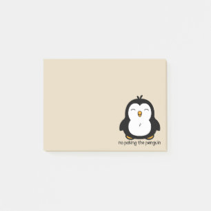 Kein Stoßen der Pinguin-Beige Post-it Klebezettel