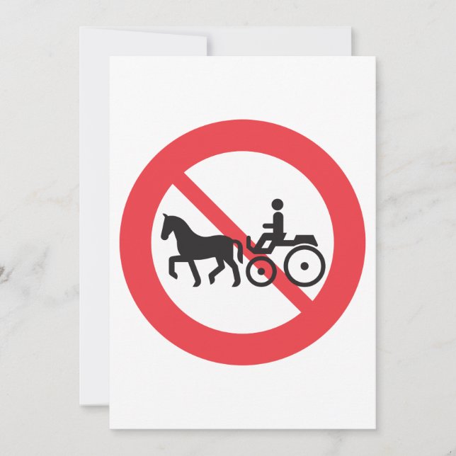Kein Straßenzeichen für Pferde und Buggy Einladung (Vorderseite)
