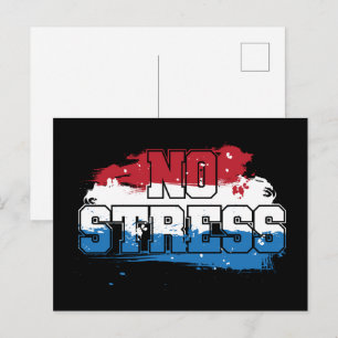Kein Stress - Red White Blue Positive Mindset Postkarte