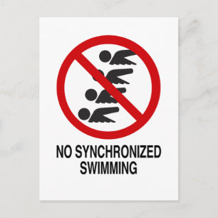 Kein synchrones Schwimmen vertikal Postkarte
