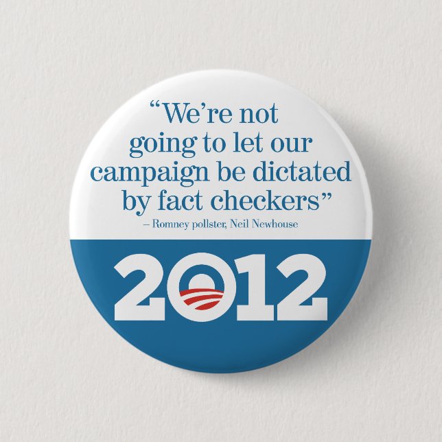 Kein Tatsachen-Schachbrett für Romney Obama 2012 Button (Vorderseite)