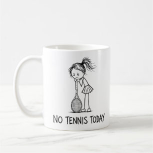 Kein Tennis heute Lustige traurige Frau Mädchen Sp Kaffeetasse