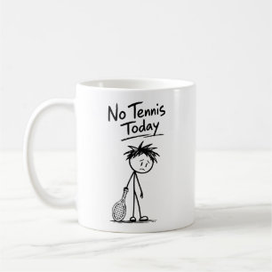 Kein Tennis Heute Lustige Traurige Stockfigur Schl Kaffeetasse
