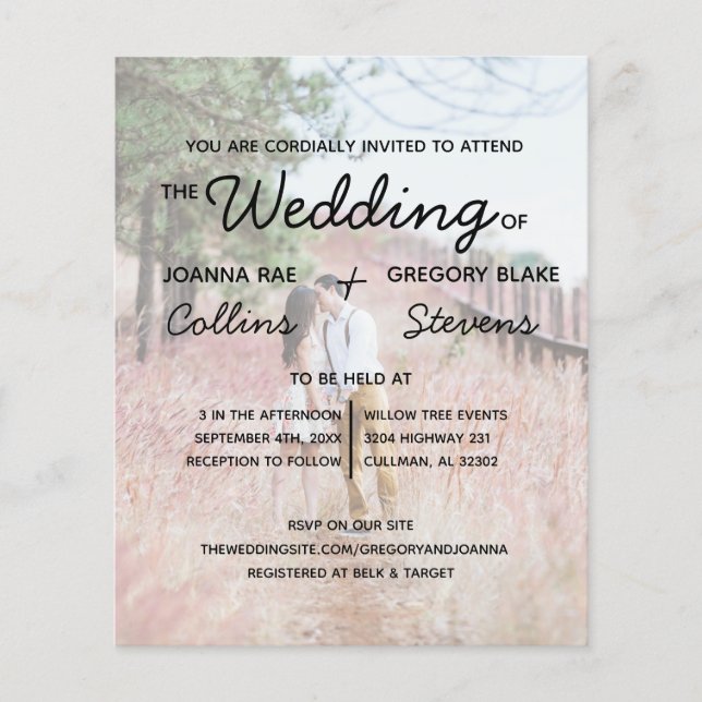 Kein Thema, nur Liebe Budget Foto Hochzeit Flyer (Vorne)