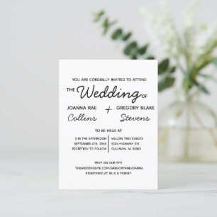 Kein Thema, nur Liebe Hochzeit Einladung Postkarte