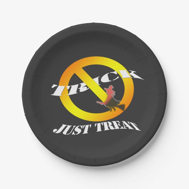 Kein Trick nur Leckerei Pappteller (Vorderseite)