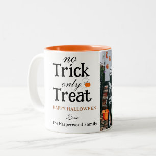 Kein Trick nur Leckerei Spooky Halloween Familie F Zweifarbige Tasse