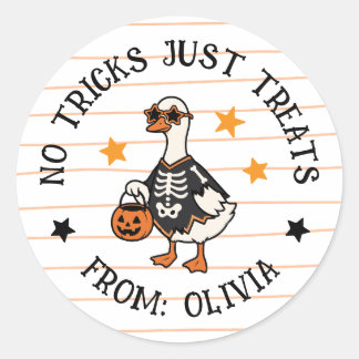 Kein Trick, nur Trick-Halloween-Geschenkaufkleber Runder Aufkleber