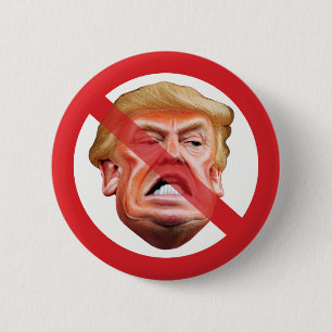 Kein Trump - Anti-Trump Kein Symbol Diagonale Lini Button