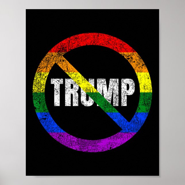 Kein Trump-Anti-Trump-Regenbogenfahne-Gay Pride Poster (Vorne)