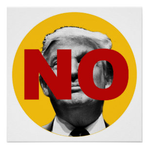 Kein Trump (gelb und rot) Poster