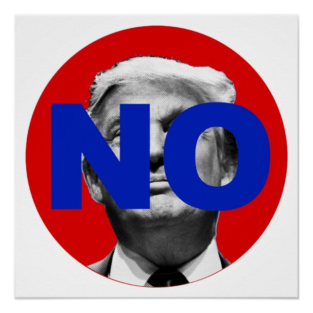 Kein Trump (rot und blau) Poster (Vorderseite)