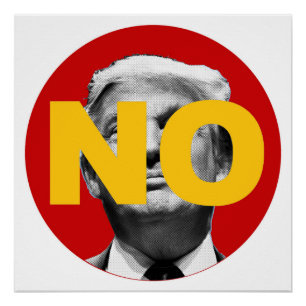 Kein Trump (rot und gelb) Poster