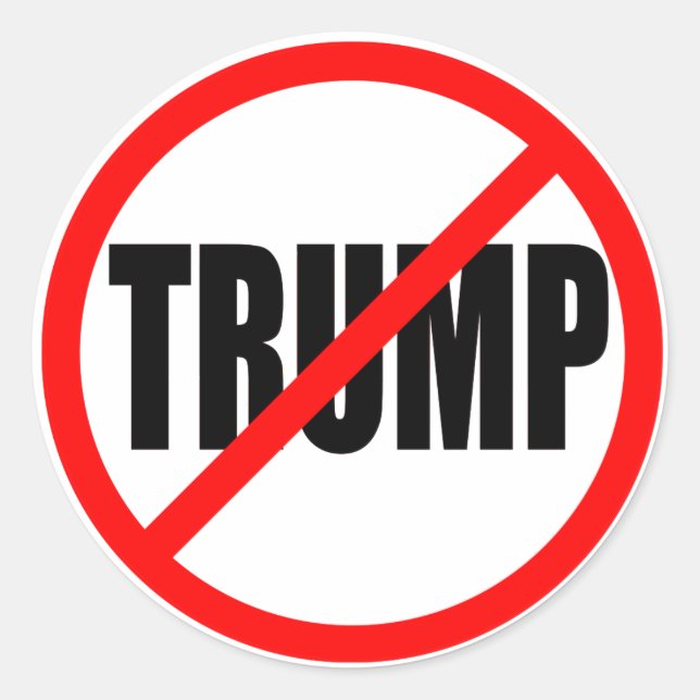 "KEIN TRUMP" RUNDER AUFKLEBER (Vorderseite)
