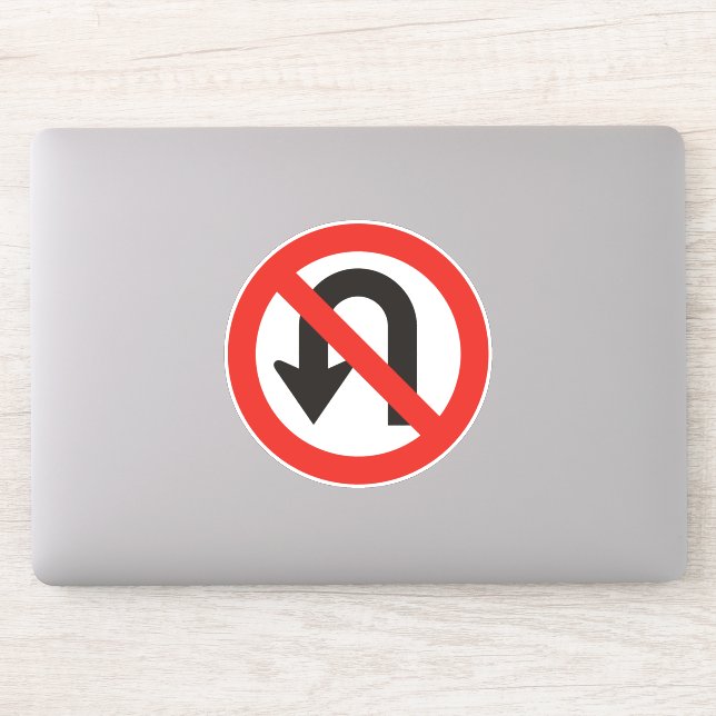 Kein U-Turn-Sign Aufkleber (Computer)