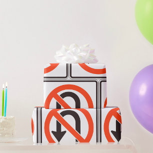 Kein U Turn Sign Geschenkpapier