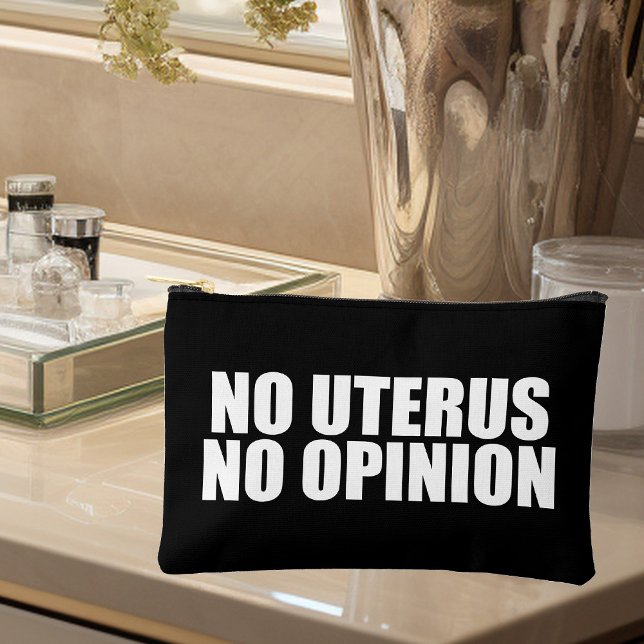 Kein Uterus keine Meinung Pro Wahl Zitat schwarz Zubehörtasche (Von Creator hochgeladen)