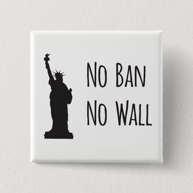 Kein Verbot keine Wand - Knopf Button (Vorderseite)