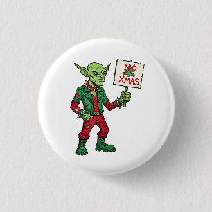 Kein Weihnachten – Rebellischer Alien-Stil Button