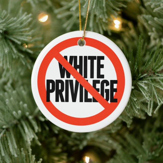 Kein weißes Privileg Keramik Ornament (Baum)