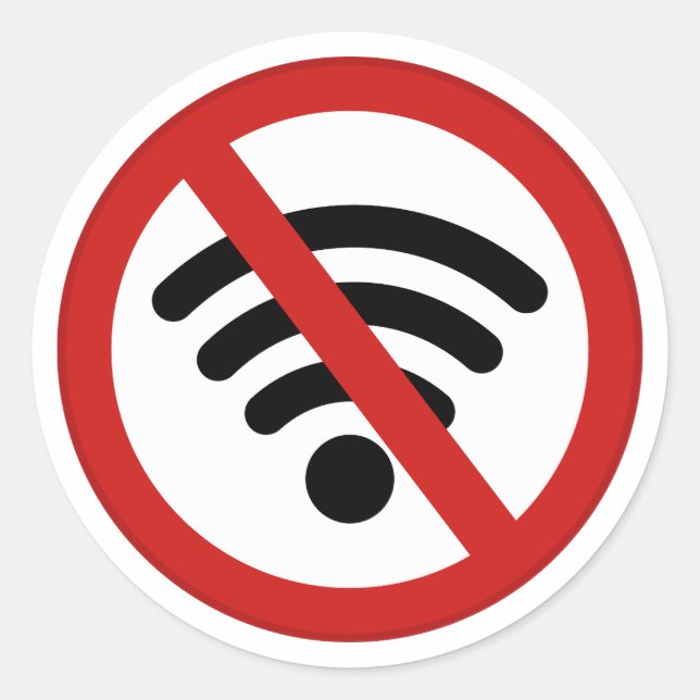 Kein Wi-Fi-Netzwerk Runder Aufkleber (Vorderseite)