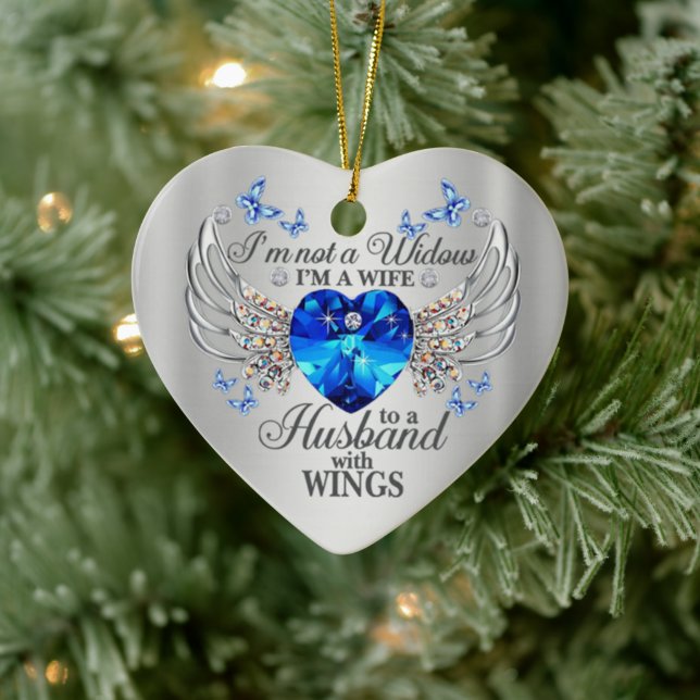 Kein Widow-Husband WIth Wings-Memorial-Beileid Keramik Ornament (Baum)