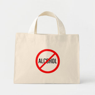 Kein Zeichen für Alkoholroter Verbote Tiny Tote Mini Stoffbeutel