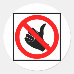 Kein Zeichen für Hitchwanderwege Runder Aufkleber