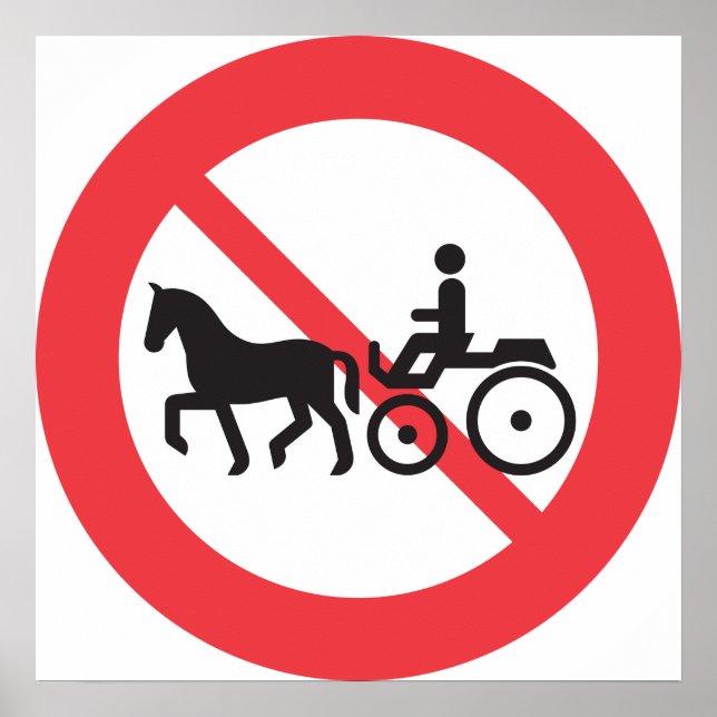 Kein Zeichen für Pferde und Buggy Poster (Vorne)