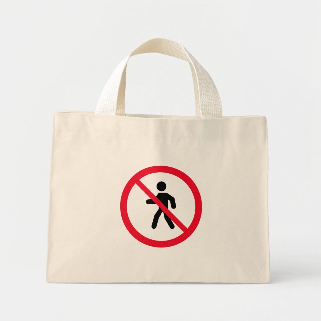 Kein Zugang Fußgänger unterzeichnen | Tiny Tote Ba Mini Stoffbeutel (Vorne)