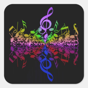 Keine' aber zauberhafte Musik liebt Regenbogenkleb Quadratischer Aufkleber