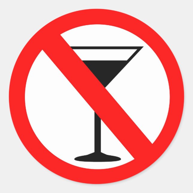 Keine Alkoholsignatur Runder Aufkleber (Vorderseite)