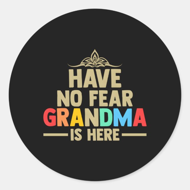 Keine Angst Oma ist hier Oma Runder Aufkleber (Vorderseite)