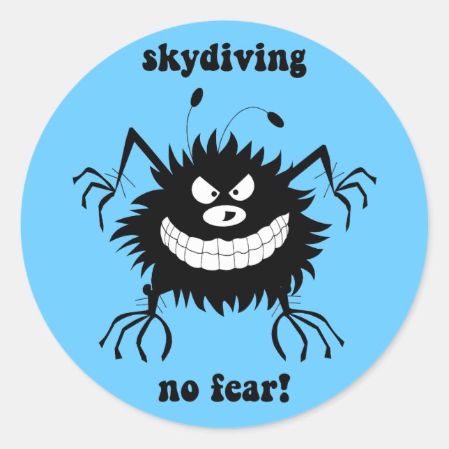 keine Angst Skydiving Runder Aufkleber (Vorderseite)