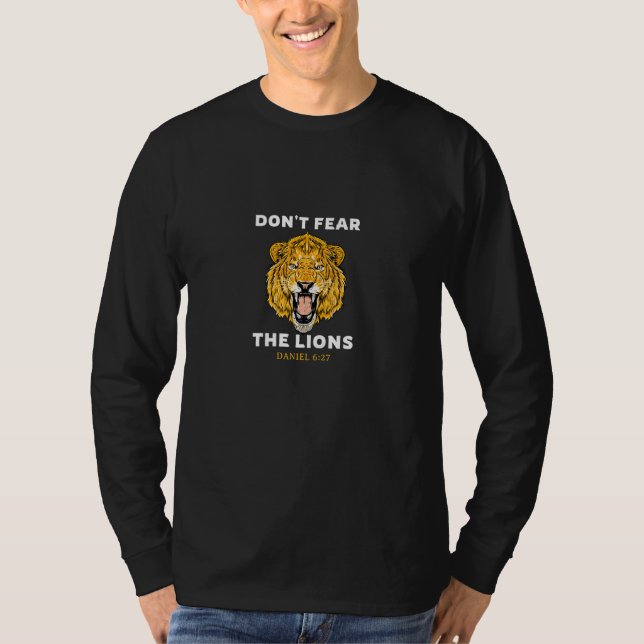 Keine Angst vor den Löwen Daniel 627 Bibel T-Shirt (Vorderseite)