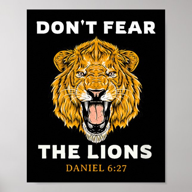 Keine Angst vor den Löwen Daniel 6_27 Bibel Poster (Vorne)