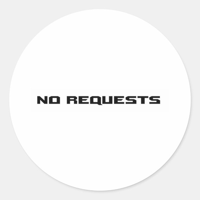 KEINE ANTRÄGE RUNDER AUFKLEBER (Vorderseite)