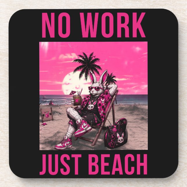 Keine Arbeit, nur Strand Getränkeuntersetzer (Vorderseite)