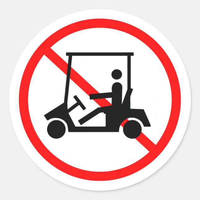 Keine Aufkleber für Golf Carts (Vorderseite)