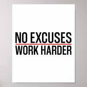 Keine Ausreden arbeiten härter Bodybuilding Gym Mo Poster
