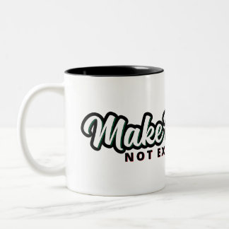 Keine Ausreden für Fortschritt machen Zweifarbige Tasse