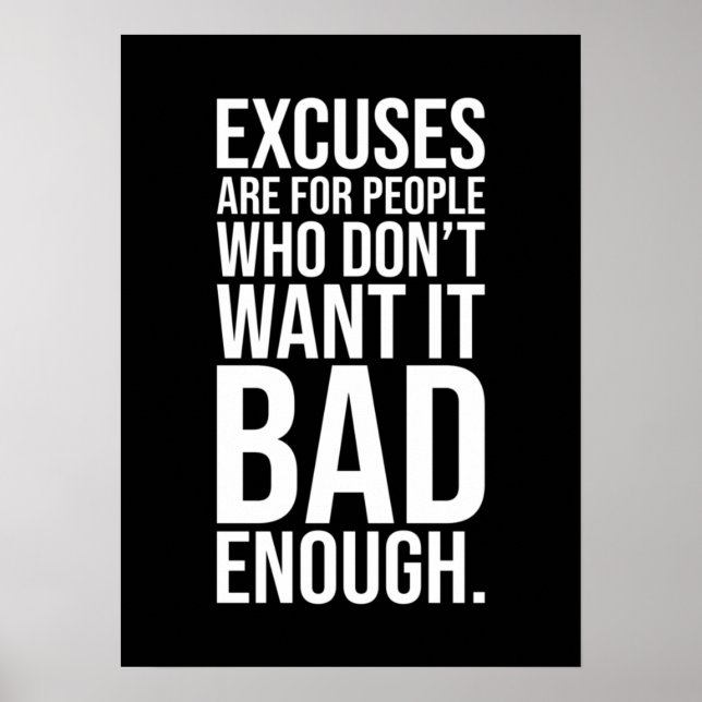 Keine Ausreden - Gym, Hustle, Erfolg, Motivierend  Poster (Vorne)