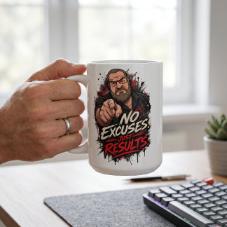 Keine Ausreden. Nur Ergebnisse. Kaffeetasse