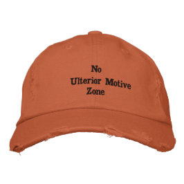 'Keine äußere Motive Zone' Burnt Orange Bestickte Baseballkappe
